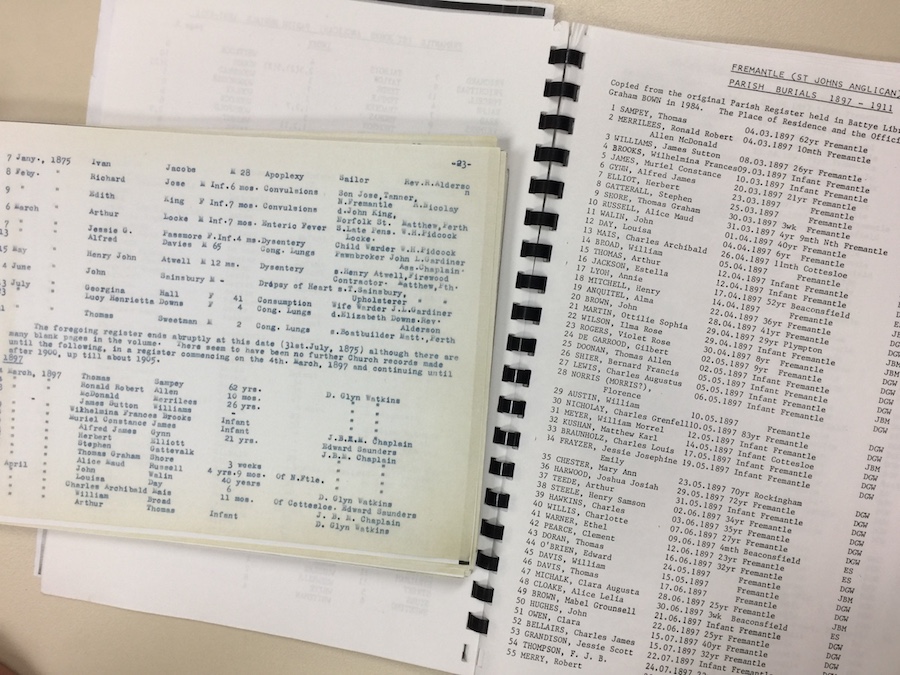 burial records