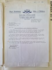 J.F. Woodward letter to Buffalo Club re 70th anniversary of Fremantle Lodge No 1 (founded 16 November 1914), holding a dance upstairs.