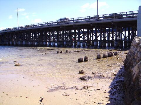 Garry Gillard: to note the remnant piles from the 1866 bridge.